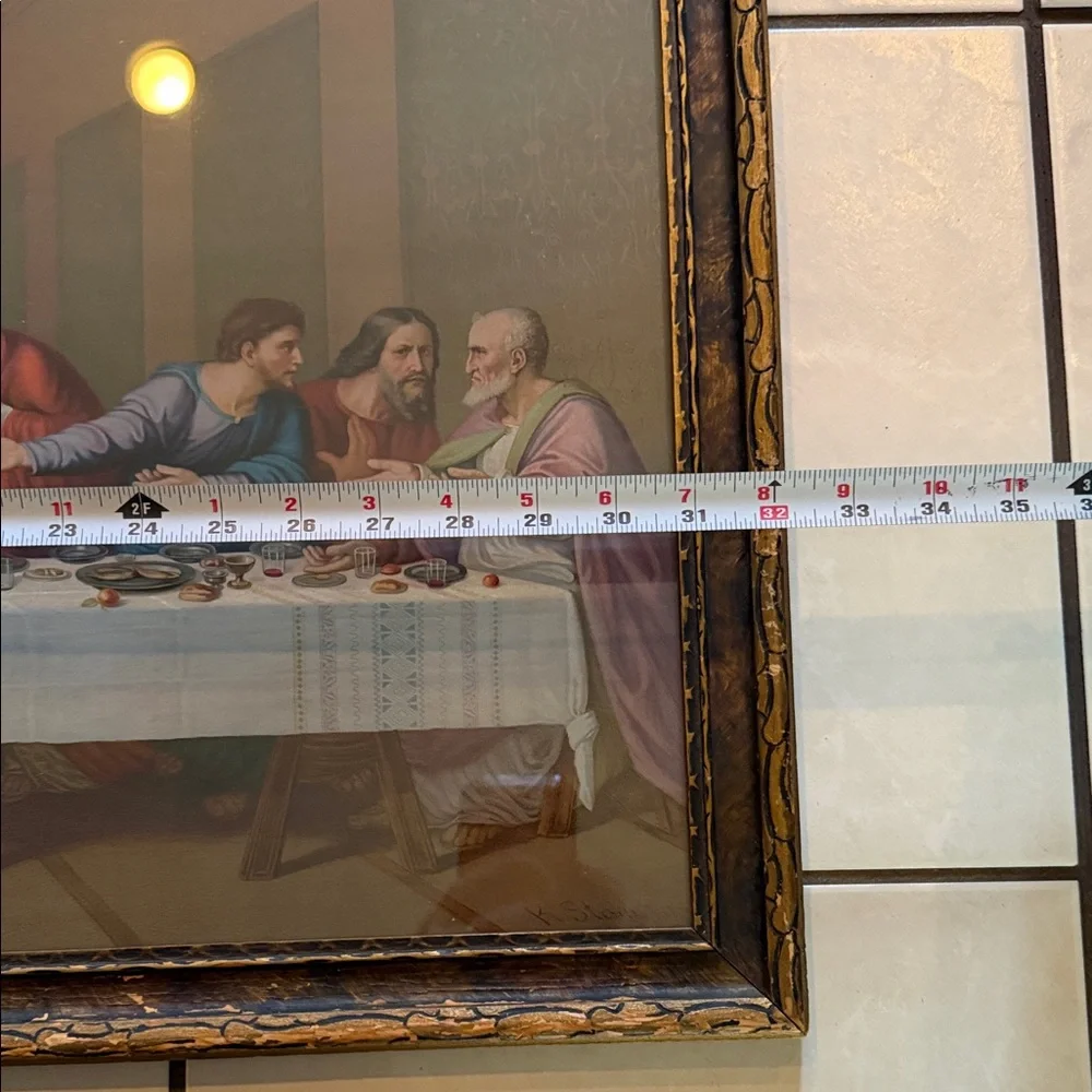Vintage Framed Last Supper Wall Art - Picture 6 of 7